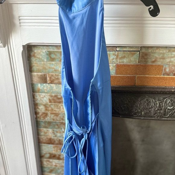 HELLOMOLLY Satin Mini Dress Blue XS - Picture 5 of 5